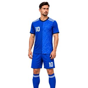 Conjunto de Uniforme de Fútbol Azul Rey para Hombre, Número 10, Camiseta de Manga Corta, Pantalones Cortos y Calcetines a Juego - Product Image 1