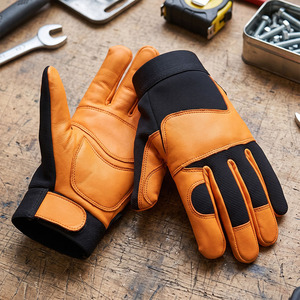 Gants de travail en cuir de vachette véritable, rembourrés et renforcés en EVA, gants de sécurité industriels anti-coupure - Product Image 6