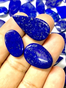 Lapis-lazuli naturel, cabochon ovale, pierre précieuse semi-précieuse, polie, bleue, 20-40 mm, certifiée IGI, vente en gros en vrac - Product Image 3
