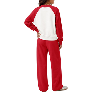 Conjunto Deportivo Informal de 2 Piezas para Mujer, Sudadera con Mangas Raglán en Bloques de Color y Pantalones Largos, de Secado Rápido, en Spandex/Algodón - Product Image 2
