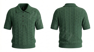 Cárdigan de Punto de Manga Corta a la Moda, Estilo 2026, con Cuello Abotonado, Suave, Informal y Cómodo, Tipo Polo - Product Image 3