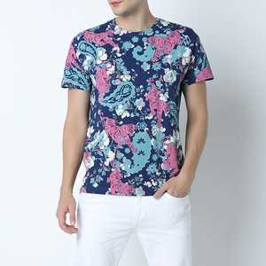 <b>Men's</b> <b>Navy</b> <b>Blue</b> Short Sleeve <b>T</b>-<b>Shirt</b> Silk Screen Printed O-Neck Oversized Casual Style 100% Cotton Jersey Fabric Eco-Friendly - Product Image 2