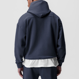 Sweat à capuche pour homme en coton mélangé de haute qualité, impression personnalisée, style hiver thermique entièrement doublé polaire, épais - Product Image 4