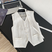 Blusas de Lino Elegantes sin Mangas con Cuello en V para Mujer, Camisas Sólidas, Tops Elegantes para Dama, Ropa al por Mayor