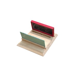 Handmade <b>Wooden</b> Display Stand With Green And Red Panels Modern Freestanding Home Decoration Rectangle Shape - Product Image 4