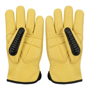Gants de sécurité en cuir de vache jaune respirants, écologiques, renforcés, antidérapants, compatibles écran tactile, imperméables, pour le soudage et les activités extérieures, personnalisables - Product Image 2