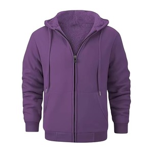 เสื้อสเวตเชิ้ตมีฮู้ดสีม่วงสำหรับผู้ชาย ทรงปกติ ผ้าฟลีซ สวมใส่สบายๆ สำหรับฤดูใบไม้ร่วง - Product Image 1