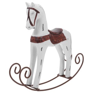 Figurine de cheval à bascule en teck artisanal, antique, vente en gros - Product Image 1