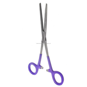 Pinzas Hemostáticas de 7 Pulgadas, Rectas, de Acero Inoxidable Alemán, con Empuñadura de Vinilo Morado, Duraderas, CE ISO OEM ODM - Product Image 5