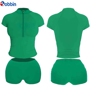 Women's <b>Sets</b> Summer Cotton 1/4 Zipper T-Shirt <b>Sexy</b> Outfits <b>Sets</b> Custom Logo Shorts <b>Set</b> Summer Women Clothes Short Sleeve <b>Sets</b> - Product Image 4