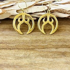 Los Mejores Pendientes de Diseño Tribal en Forma de Luna Creciente, Pendientes Bohemios de Latón para Mujer, Chapados en Oro de 18K, Luna Creciente Étnica, Venta al por Mayor/OEM - Product Image 3