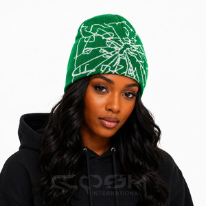 Gorro de Punto Acrílico Unisex con Logotipo Personalizado Verde de Cosh International, Gorro de Invierno Estilo Urbano con Patrón Bordado para Uso Casual - Product Image 5