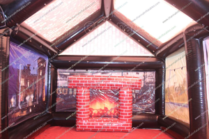 Structure gonflable combinée type pub <span class=keywords><strong>irlandais</strong></span>, avec aire de jeux, circuit de course, château de saut extérieur décoratif, petite machine distributrice et zone de fête foraine - Product Image 4