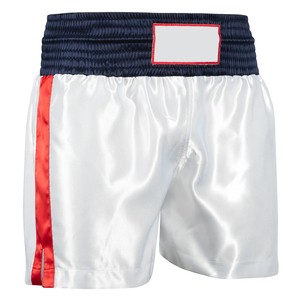 Shorts de boxe premium en satin respirants pour l'entraînement et le combat, avec bandes latérales rouges – Fournisseur en gros de vêtements de sport - Product Image 5