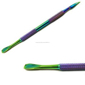 Pousse-cuticules double tête en acier inoxydable, outil réutilisable pour manucure, instrument professionnel à revêtement arc-en-ciel, boîte à ongles professionnelle - Product Image 2
