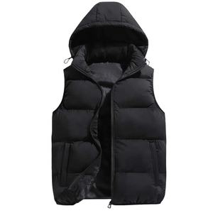 เสื้อกั๊กมีฮู้ดสำหรับผู้ชายสีทึบถอดออกได้แฟชั่นใหม่ - Product Image 1