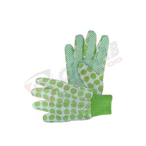 Wholesale Hot Selling Comfortable Blue-<b>ladies</b> Breathable Polyester Dot-Printing PU-Coated Cotton-Floral <b>Garden</b> Working <b>Gloves</b> - Product Image 4