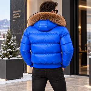 Chaqueta Acolchada Gruesa para Hombre con Capucha de Piel, Venta al Por Mayor |   Chaqueta Acolchada para Hombre |   Chaqueta Gruesa |   Chaqueta Acolchada para Hombre |   Chaquetas para Hombre - Product Image 2
