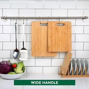 Juego de 3 Tablas de Cortar de Bambú, Ligeras y Aptas para Cuchillos, Tablas de Cortar de Madera de Grado Alimenticio para Uso en la Cocina - Product Image 4