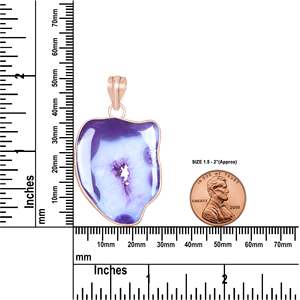 Colgantes de Druzy Natural con Ventana, Joyería Minimalista Hecha a Mano, Collar de Latón con Baño de Oro Rosa para Mujer, Regalos al por Mayor - Product Image 4