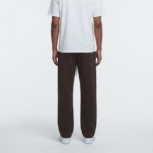 <b>Men's</b> Casual Heavyweight Solid <b>Flared</b> Ankle Sweatpants Fleece Lined Baggy <b>Trousers</b> with Interior Drawstring and Pockets - Product Image 2