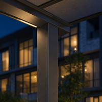Abri de stationnement pour 2 voitures Angye, moderne et luxueux, personnalisé pour villa, avec toit en aluminium thermolaqué et auvent imperméable