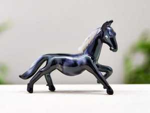 รูปปั้นม้าแก้วเป่ามือจากมูราโน สีดำ งานศิลปะตกแต่งธีมสัตว์ - Product Image 2