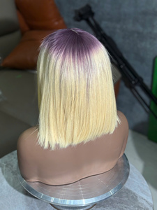 Factory Direct Sale Short <b>Bob</b> Human Hair <b>Wig</b> Blonde Highlight Ombre Color Straight <b>Bob</b> <b>Wigs</b> Transparent Lace Closure <b>Wigs</b> for Wo - Product Image 4