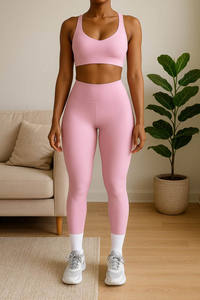 Vêtements de sport pour femmes, ensemble de vêtements de sport, soutien-gorge de sport, leggings, ensemble de yoga et de fitness avec poches - Product Image 2