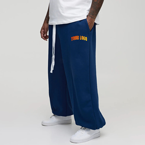Wholesale Men's Casual Baggy Flared Eco-Friendly Sweatpants Canvas Heavyweight Breathable Quick Dry <b>Stacked</b> <b>Jogger</b> Embroidery - Product Image 1