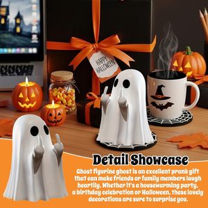 Statua di Fantasma in Resina Carina e Spettrale, Decorazione per Halloween, Ornamento per Casa e Ufficio - Product Image 6