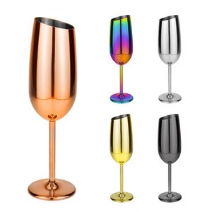 Copas de Champán Elegantes de Oro Rosa de 250 ml, Irrompibles, con Tallo Largo y Cuenco Inclinado, para Vino Espumoso, para Restaurante o Bar - Product Image 2