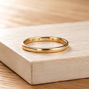 แหวนเพชรทรงกลมเจียระไนบริลเลียนท์ห้าเม็ด พรีเมียม ทองคำแท้ 10K 14K 18K สี E ความใส VVS สำหรับผู้หญิง แหวนแต่งงาน เครื่องประดับชั้นดี - Product Image 5