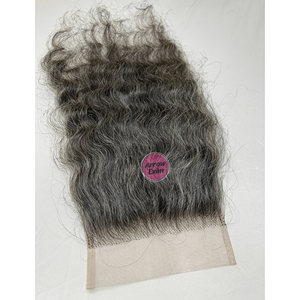 Arrow Exim Cabello Humano Rizado Gris con Cierre de Encaje, Cabello Remy Indio Atado a Mano, de Una Sola Capa, 30-35g, Permanente, Todos los Colores - Product Image 4