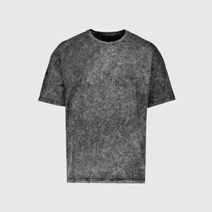 Camiseta de Cuello Redondo para Hombre con Logotipo Personalizado, Lavado Ácido, 100% Algodón Tejido, Transpirable, Manga Corta, Estilo Vintage, Superventas - Product Image 4