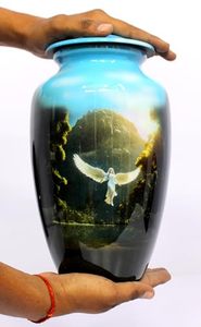 Deluxe Aluminum <b>Keepsake</b> <b>Memorial</b> Urn Funeral Ash Container Crafted With Smooth Matte Texture And Elegant Appearance - Product Image 2