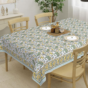 Mantel de algodón de estilo moderno hecho a mano, bloque de mano puro, Lino impreso para decoración del hogar, hermosa Casa de Campo india, estilo de boda - Product Image 1