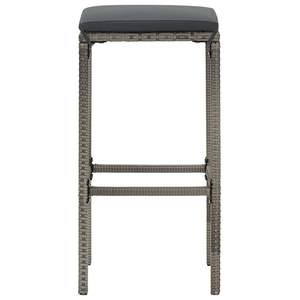 Ensemble de bar de jardin en bois d'acacia massif gris avec housses amovibles standard - Product Image 6