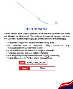 สายสวนปัสสาวะชนิด PTBD ทำจากโพลียูรีเทน ใช้พลังงานแบบแมนนวล ความยาว 60 ซม. สำหรับเก็บตัวอย่างทางการแพทย์ ได้รับการรับรองมาตรฐาน ISO 9001 - Product Image 5