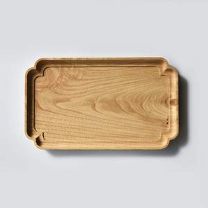 Bandeja rectangular grande de madera con asas laterales, tabla multiusos para servir bebidas, aperitivos y cenas. - Product Image 6