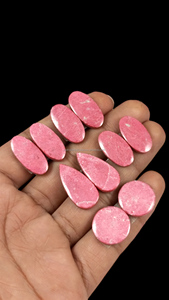 Natural Pink Thulite Pairs Gemstone Designer Pink Thulite Cabochon Pendant Necklace Silver Brass Jewelry Making - Product Image 3