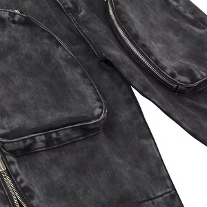 OARH INT INDUSTRY Pantalones Cargo de Mezclilla Transpirables y Ecológicos de Cintura Alta con Cremalleras y Aberturas, Ajuste Regular, Largos, para Mujer - Product Image 6