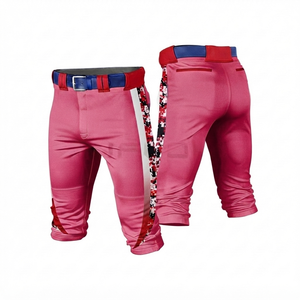Pantalon de baseball rose personnalisé pour hommes, durable, uniforme d'équipe, respirant, en tissu mesh 100% polyester, pour softball - Product Image 1