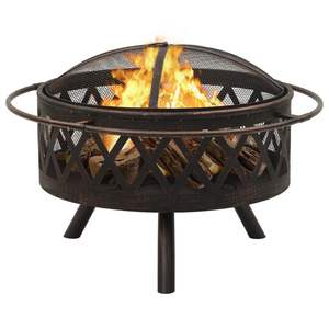 XXL Rústico Fire Pit 29,9 \ "XXL Acero con Poker Unique Country Style Chimenea al aire libre - Product Image 2