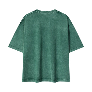 Men's Vintage Acid Wash 100% Cotton Boxy Fit T-Shirt Custom Logo Oversized Heavyweight Breathable Streetwear Loose Fit - Product Image 2