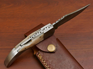 Couteau à lame fixe en acier Damas à gravité, nouveau design haut de gamme, OEM, populaire, portable, pour l'extérieur, l'autodéfense et le camping - Product Image 3