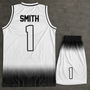 Uniforme d'équipe de basket-ball personnalisé pour hommes, maillot de sport sans manches, short assorti, respirant, sublimation personnalisée, séchage rapide à l'avant - Product Image 4