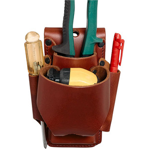 Porte-mètre ruban en cuir véritable robuste, pochette de ceinture professionnelle, boucle automatique moderne en alliage pour charpentier - Product Image 1