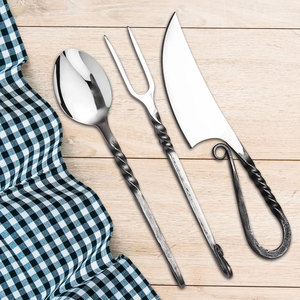 Cuillère à manche torsadé en acier inoxydable pour la cuisine en camping, ustensile d'extérieur, 1 pièce - Product Image 6