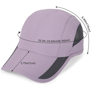 Casquette de baseball violette respirante à séchage rapide avec panneau en maille, chapeau de sport d'extérieur pour hommes et femmes, visière réglable - Product Image 2